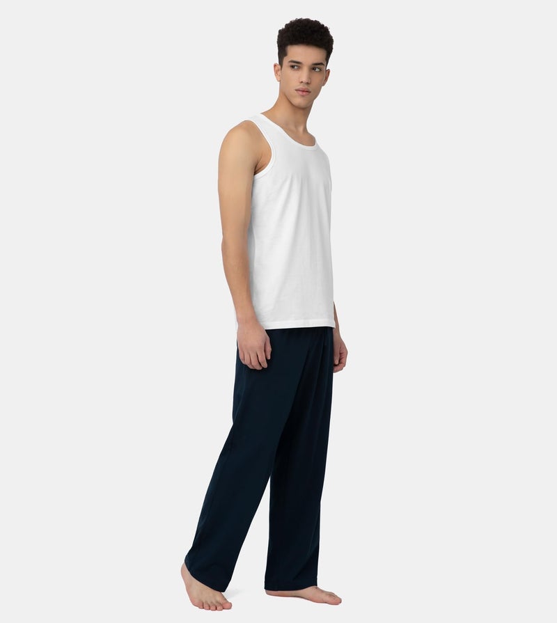 LAPASA Men's 100% Cotton Tank Top Ultra Soft Sleeveless Crewneck Breathable A-Shirts Basic Solid Undershirts Vest 4 Pack M36 Large White - Image 3